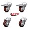 Service Caster 3 Inch Maroon Polyurethane Swivel Bolt Hole Caster Set with 2 Total Lock Brake SCC-BHTTL20S314-PPUB-MRN-2-S-2 - alternate 5